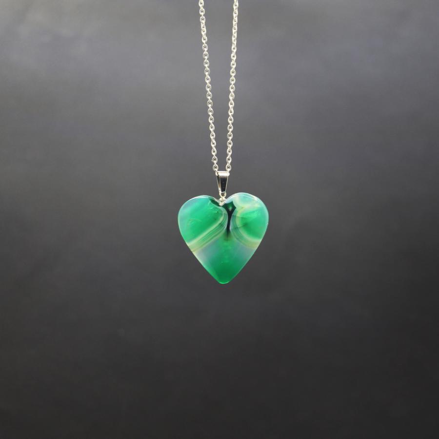 گردنبند عقیق سبز - B06